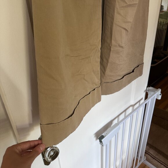 Tan Wide Legged Hemmed Pants - Picture 7 of 9